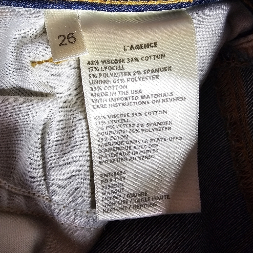 L'AGENCE Size 26 Margot High Rise Skinny Jeans - Picture 6 of 7